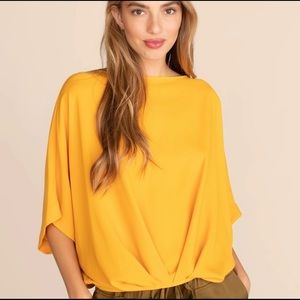 Trina Turk NWT Corralline draped gold top